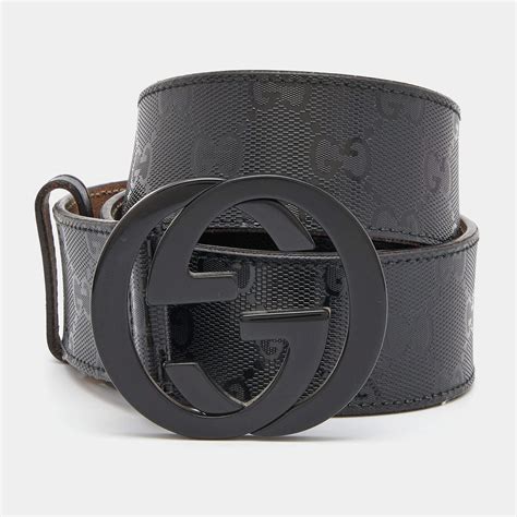 gucci interlocking g belt mens black|gucci imprime belt.